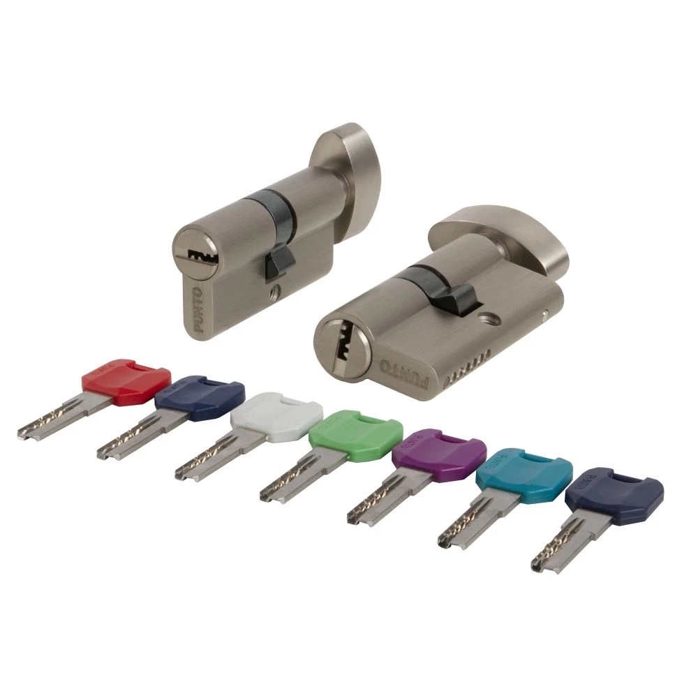 Фото Цилиндровый механизм MaxPro7002Knob65mm(30+10+25) SN никель 7key с вертушкой