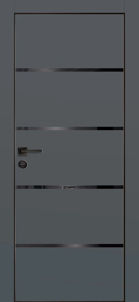 Фото Межкомнатная дверь PX-17 черная кромка с 4-х ст. Графит матовый