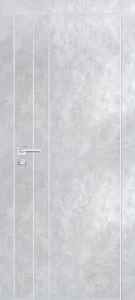 Межкомнатная дверь PX-14  AL кромка с 4-х ст. Серый бетон