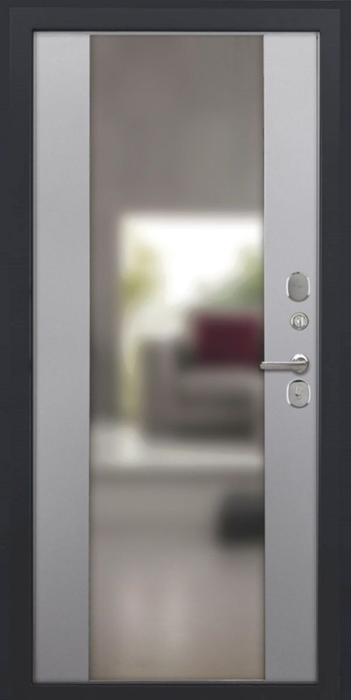 Входная дверь ДвериПРО Берген Алиса (16мм, ПВХ софт грей, зеркало) DPRO196440 внутренняя сторона