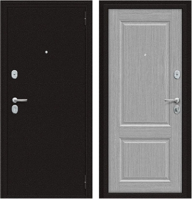 Дверь Браво Optim X-2 6 см Антик Медный/Серый клен