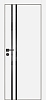 Межкомнатная дверь PX-11  черная кромка с 4-х ст. Белый матовый